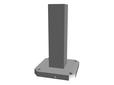 3D CAD model rendering of a modular tombstone tooling column.