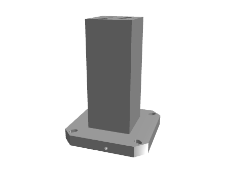 3D model of a flat, vertical dark gray rectangular column structure.