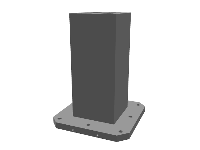 3D model of a medium-width, vertical dark gray column structure.