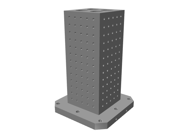 3D model of a dark gray column featuring a uniform grid of white dots, angled perspective.