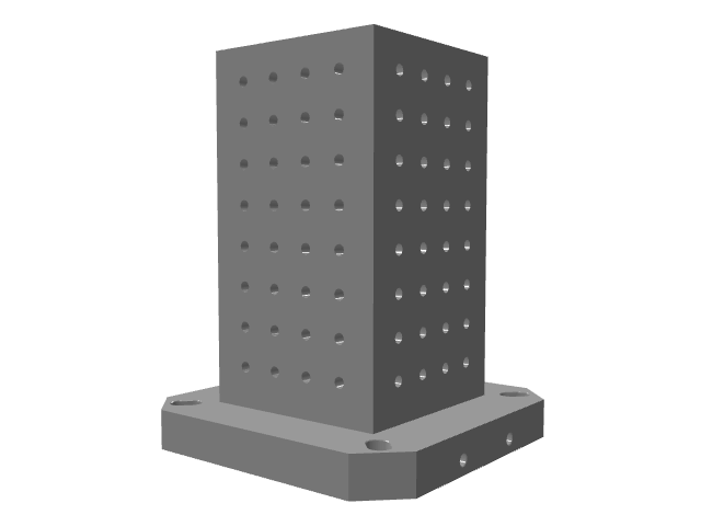 3D model of a short, wide dark gray column with a sparse grid of white dots.
