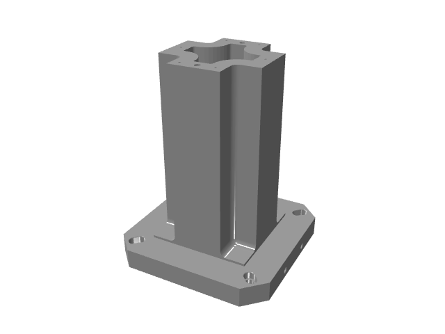 3D model of a shorter, smooth pillar highlighting its internal cross-profile.