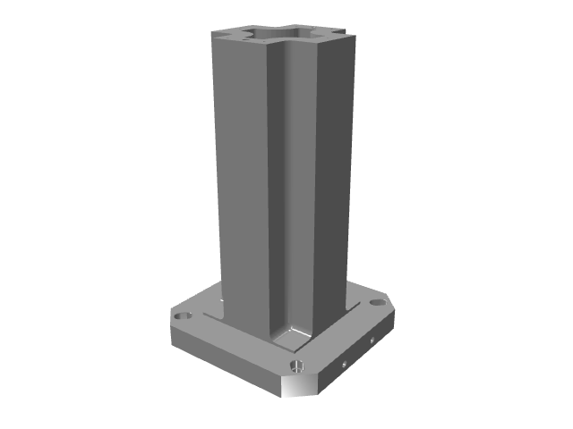 3D model of a smooth pillar showing a cross-shaped internal structure.