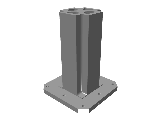 3D model of a completely smooth pillar with no holes.