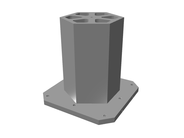 3D CAD model rendering of a short, smooth octagonal vertical tooling column.