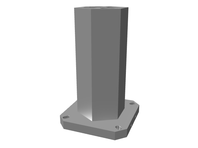 3D CAD model rendering of a tall, smooth octagonal vertical tooling column.
