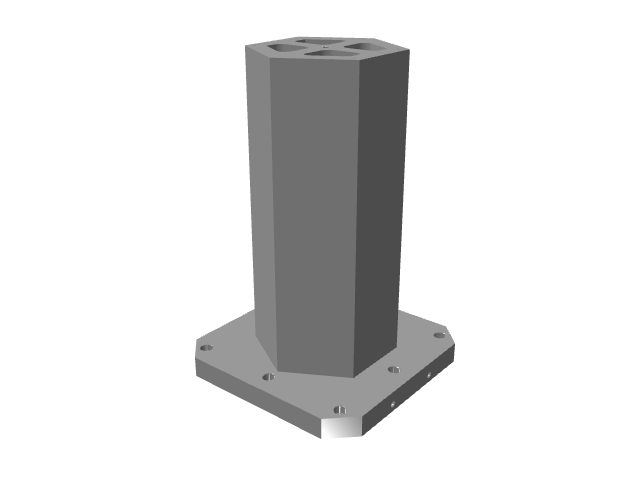 3D CAD model rendering of a smooth octagonal vertical tombstone column.
