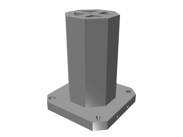 3D CAD model rendering of a smooth octagonal vertical tombstone fixture column.