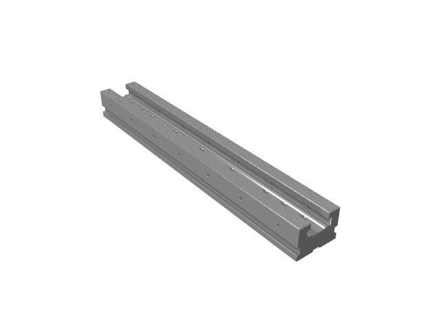 3D render variant of the short T-slot guide rail.