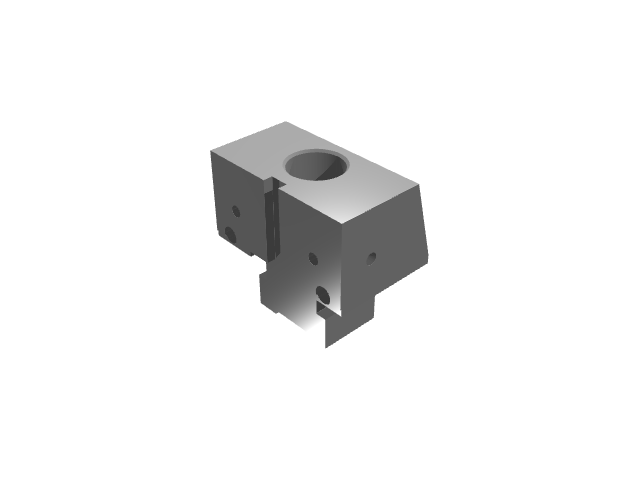 3D render of a single-bore modular clamp unit.