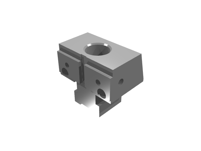 3D render variant of the single-bore block under studio lighting.