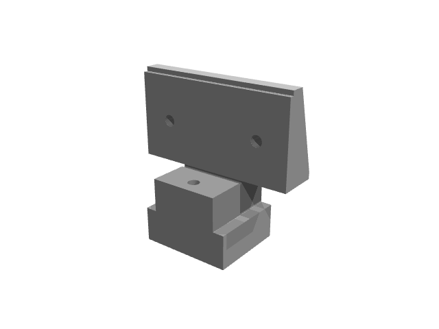 3D render of a grooved clamping jaw with prominent lower shadows.