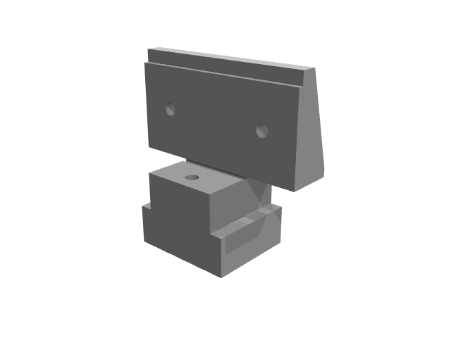 3D render of a smooth clamping jaw variant under elevated lighting.