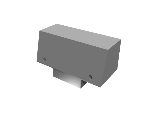 3D render of the modular block fixture assembly from an elevated angle.