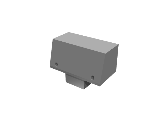 3D render of the vise jaw block showing face mounting points.