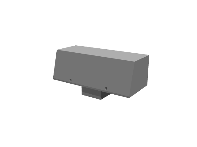 3D render of a rectangular modular vise jaw insert block with a lower locating tab.