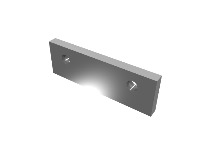 3D render of a rectangular jaw insert plate.