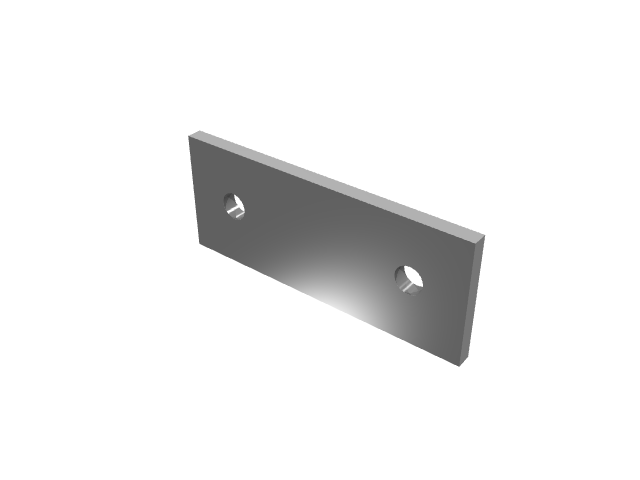 3D render of a thin rectangular industrial jaw plate insert.