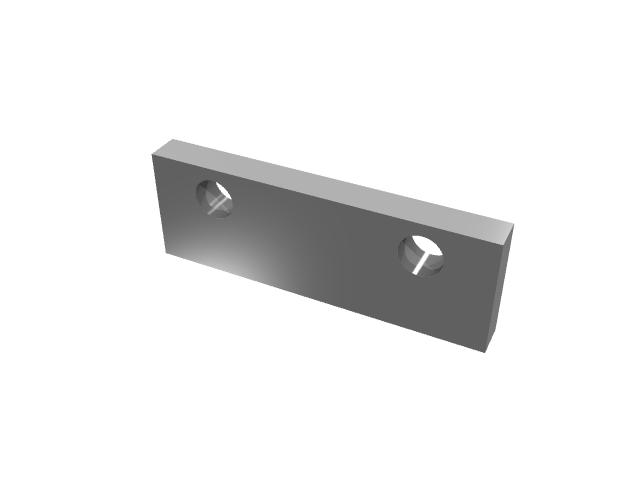 3D render of a flat rectangular plate variant shown from an angle.