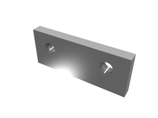 3D render of a flat rectangular plate under distinct highlights.