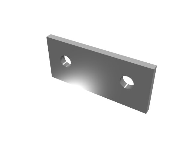 3D render of a flat rectangular mounting plate variant.