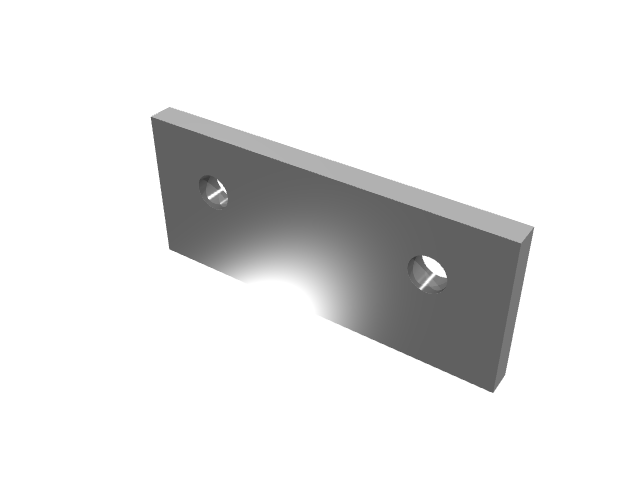 3D render of a rectangular plate insert under distinct studio highlights.