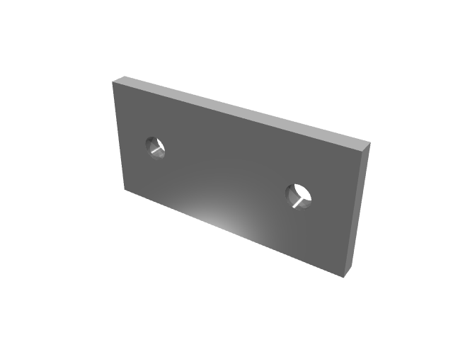 3D render of a flat rectangular mounting plate variant.