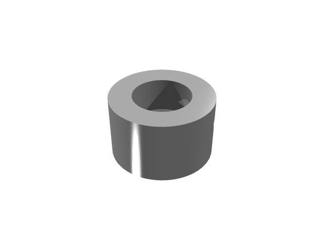 3D render of a low-profile cylindrical spacer under matte shading.
