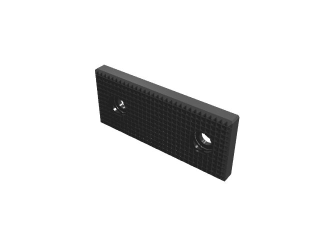 3D render of the textured jaw insert showing uniform dark matte shading.