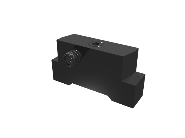 3D render of the modular spring jaw component shown from an angled view.