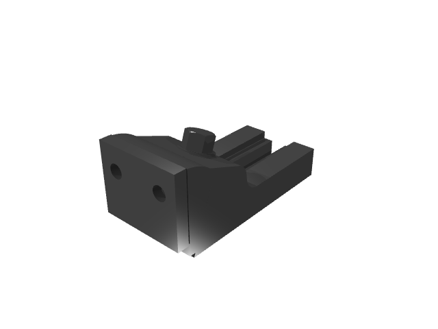 3D render of the compact black toe clamp fixture under angular studio lighting.
