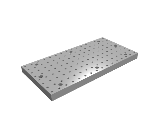 3D render of a rectangular grid plate variation shown from a soft angular perspective.