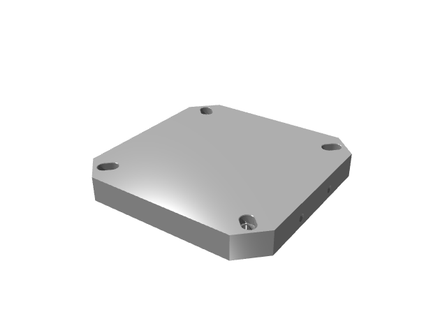 3D render of a square mounting plate showing smooth matte shading.