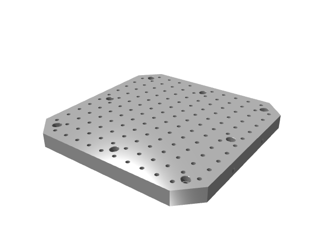 3D render of a high-density, square multi-hole precision grid subplate.