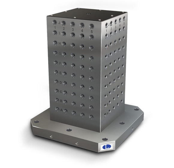 4-sided CNC tombstone column with grid mounting holes